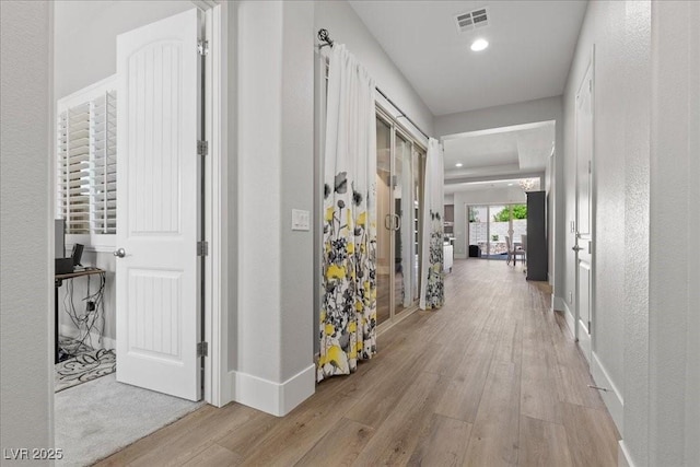 251 Castellari Dr, Las Vegas, NV 89138 - hall with light wood-style floors and recessed lighting