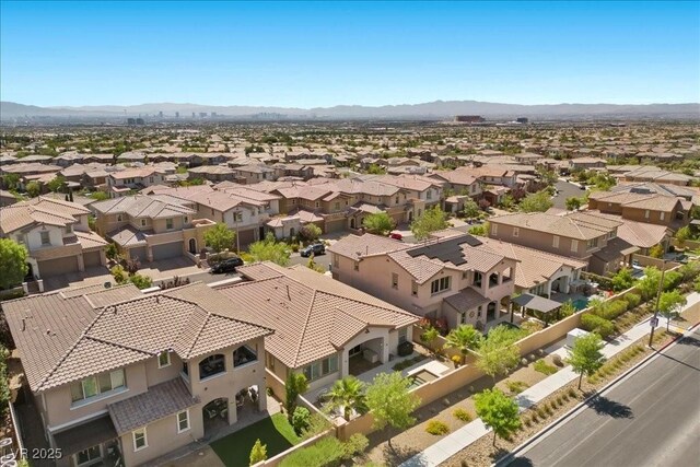 251 Castellari Dr, Las Vegas, NV 89138 - aerial view of residential area with mountains
