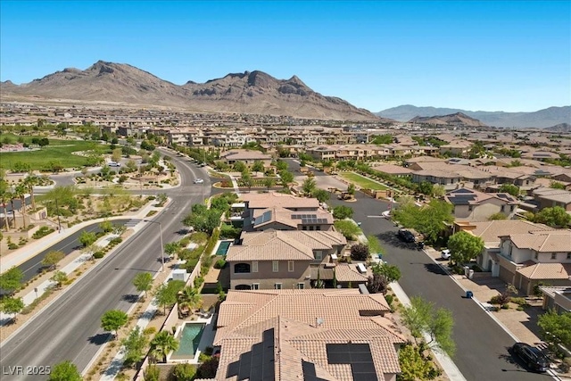 251 Castellari Dr, Las Vegas, NV 89138 - aerial perspective of suburban area featuring a mountainous background