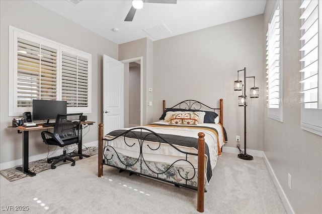 251 Castellari Dr, Las Vegas, NV 89138 - carpeted bedroom featuring an office area and a ceiling fan