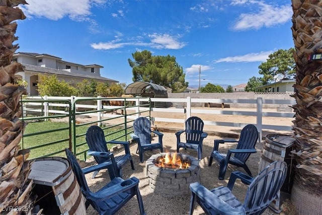 7675 Butterscotch Ct, Las Vegas, NV 89131 - view of patio / terrace featuring a fire pit and an exterior structure