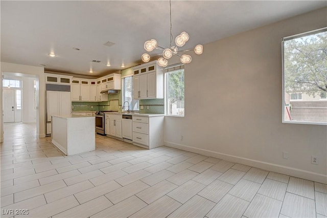 3200 Ridgecliff St, Las Vegas, NV 89129 - kitchen featuring paneled appliances, plenty of natural light, light countertops, and recessed lighting