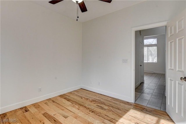 3200 Ridgecliff St, Las Vegas, NV 89129 - spare room with ceiling fan and wood finished floors