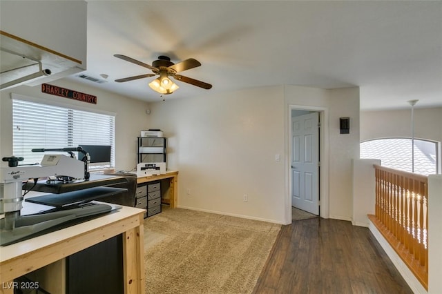 6109 Sandstone Mesa Dr, Las Vegas, NV 89130 - office space with a ceiling fan and wood finished floors
