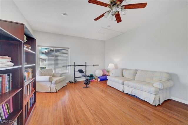 4651 Munich Ct, Las Vegas, NV 89147 - living room featuring wood finished floors and ceiling fan