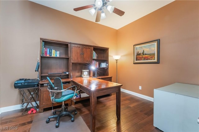 12276 Caminita Pl, Las Vegas, NV 89138 - office space with dark wood-type flooring and ceiling fan