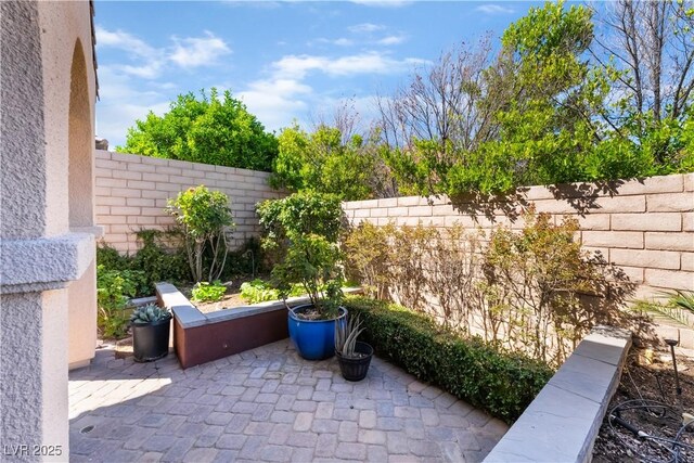 12276 Caminita Pl, Las Vegas, NV 89138 - fenced backyard featuring a patio area