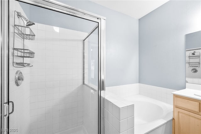 109 Breezy Tree Ct Unit 202, Las Vegas, NV 89145 - full bath featuring a stall shower, vanity, and a bath