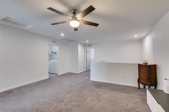 1200 Mission View Ct, Henderson, NV 89002 - carpeted spare room with washer / dryer, a ceiling fan, and recessed lighting