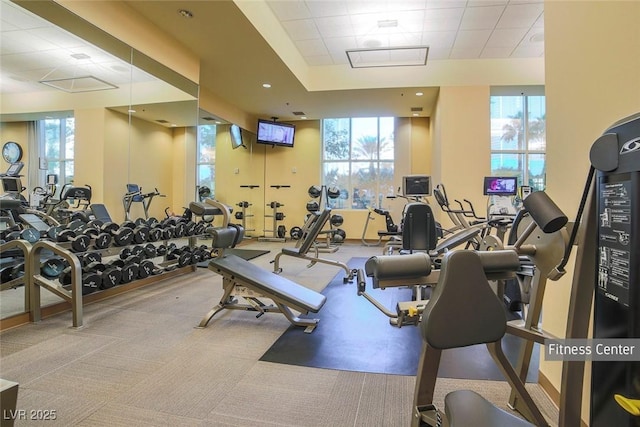 145 E Harmon Ave Unit 3705, Las Vegas, NV 89109 - workout area with a paneled ceiling