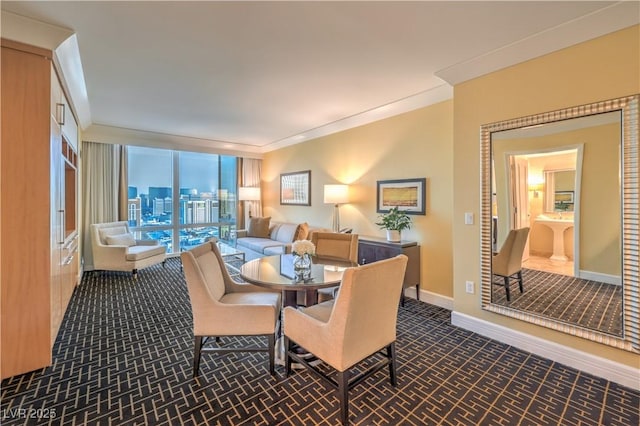 2000 Fashion Show Dr Unit 4105-4106, Las Vegas, NV 89109 - dining room featuring baseboards and ornamental molding