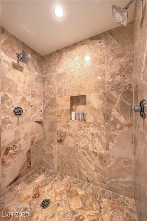 2000 Fashion Show Dr Unit 4105-4106, Las Vegas, NV 89109 - bathroom with a tile shower and recessed lighting