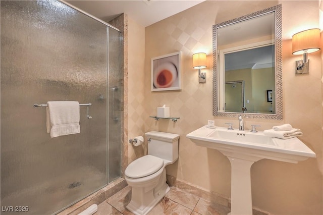 2000 Fashion Show Dr Unit 4105-4106, Las Vegas, NV 89109 - bathroom featuring a shower stall and tile patterned flooring