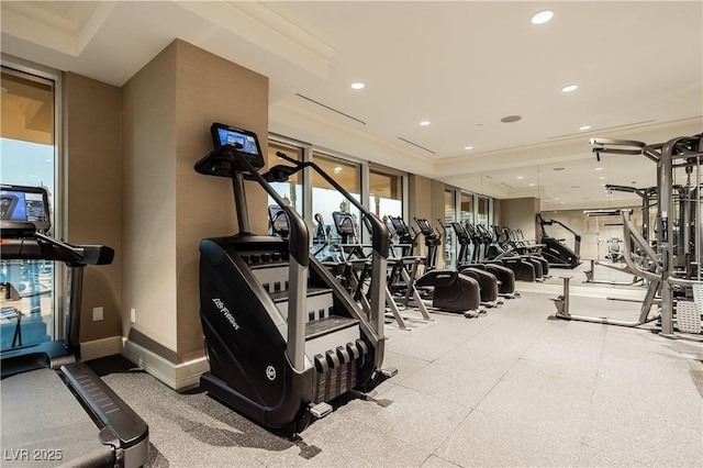 2000 Fashion Show Dr Unit 4105-4106, Las Vegas, NV 89109 - exercise room with recessed lighting and baseboards