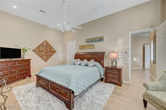 4936 Mountain Foliage Dr, Las Vegas, NV 89148 - bedroom featuring light wood finished floors and a ceiling fan