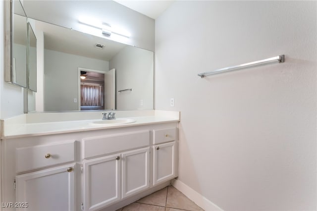 2111 Hollow Oak Ave, North Las Vegas, NV 89031 - bathroom with vanity, tile patterned floors, and a ceiling fan
