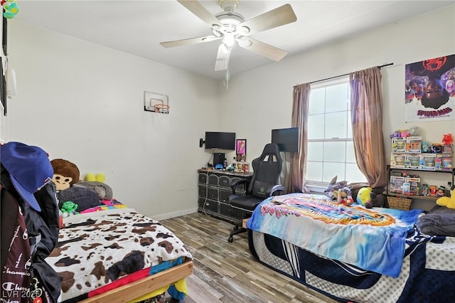 517 5th St, Boulder City, NV 89005 - bedroom featuring wood finished floors and a ceiling fan