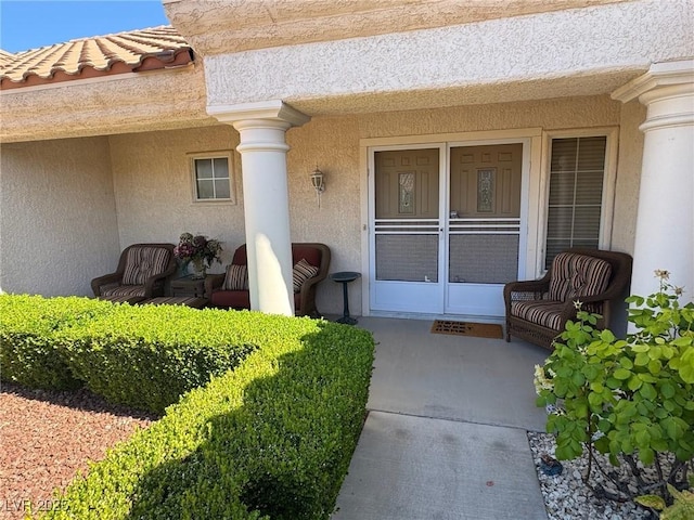 9505 Quail Ridge Dr, Las Vegas, NV 89134 - doorway to property with stucco siding