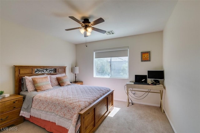 10952 Porto Foxi St, Las Vegas, NV 89141 - bedroom featuring light colored carpet, a ceiling fan, and a desk