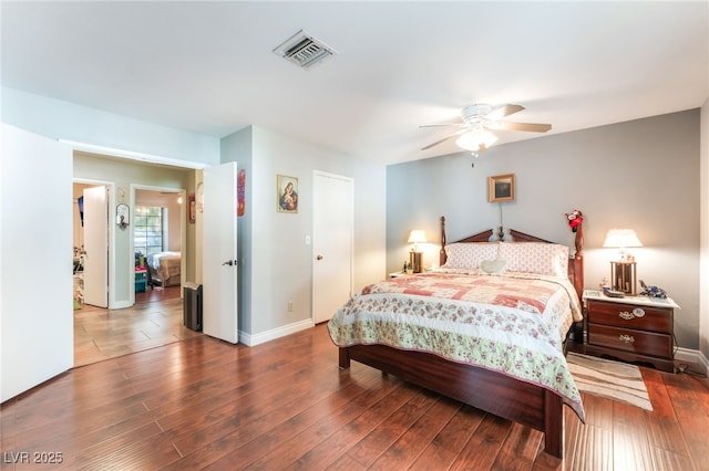 1723 Candice St, Las Vegas, NV 89156 - bedroom with wood finished floors and a ceiling fan