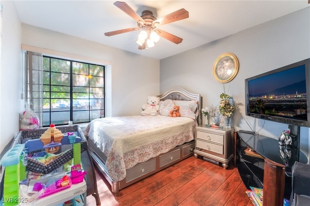 1723 Candice St, Las Vegas, NV 89156 - bedroom with dark wood-type flooring and a ceiling fan