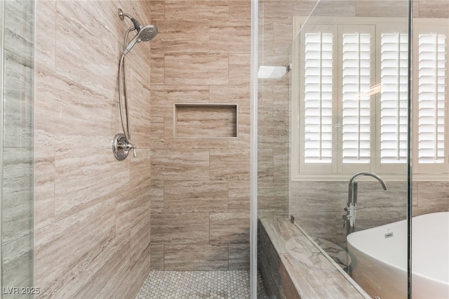 10331 Rio De Thule Ln, Las Vegas, NV 89135 - bathroom with a freestanding tub and tiled shower