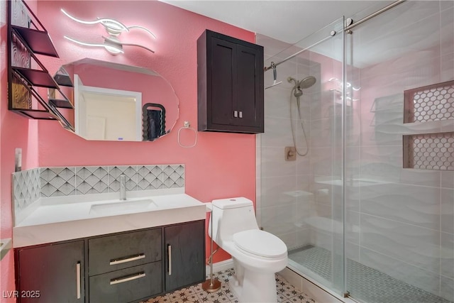 117 Lotus Blossom Ct, Las Vegas, NV 89145 - full bath with vanity, a stall shower, and tile patterned floors