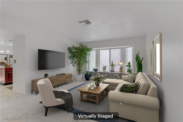 117 Lotus Blossom Ct, Las Vegas, NV 89145 - living area with light marble finish floors