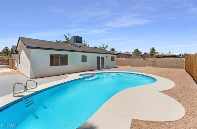 313 Agora Way, Las Vegas, NV 89110 - view of pool with a fenced backyard, a patio, and a pool with connected hot tub