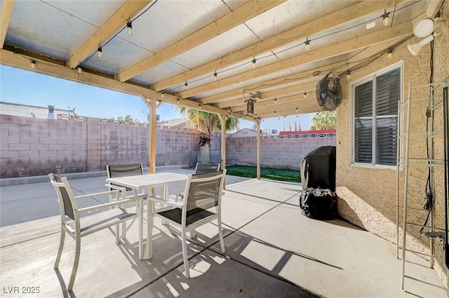 1708 Anzio St, Las Vegas, NV 89108 - fenced backyard with outdoor dining space and a patio