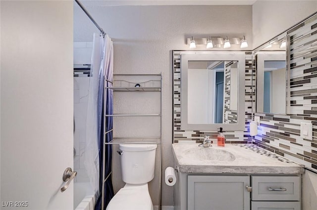 1708 Anzio St, Las Vegas, NV 89108 - bathroom with vanity, backsplash, and shower / bath combo