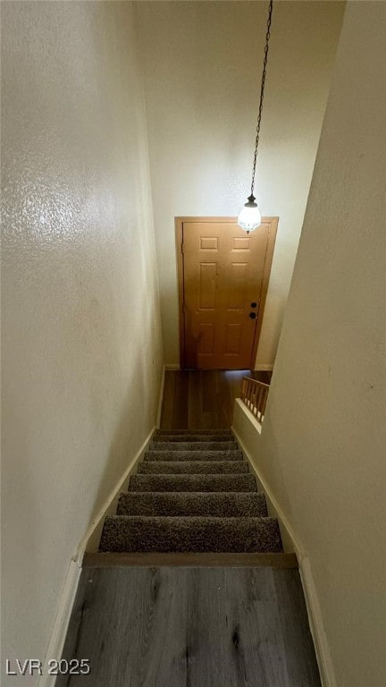 3412 Mercury St Unit I, North Las Vegas, NV 89030 - staircase with wood finished floors and baseboards