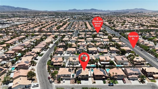 1877 Glory Lily Ct, Las Vegas, NV 89123 - aerial perspective of suburban area with a mountain backdrop