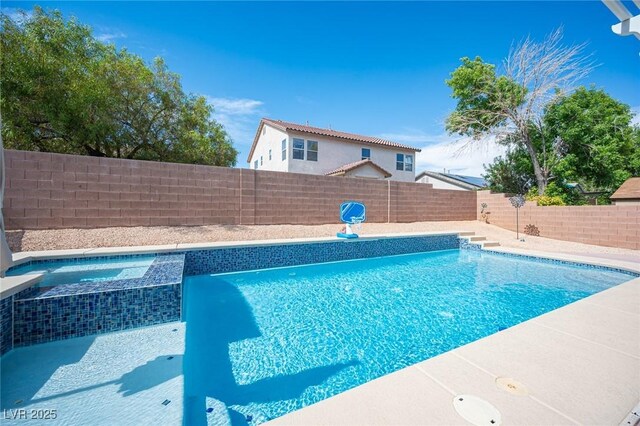 5600 Old Stable Ave, Las Vegas, NV 89131 - view of pool featuring an in-ground hot tub and a fenced backyard