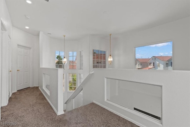 3632 Julia Waldene Ct, Las Vegas, NV 89129 - hall featuring carpet, an upstairs landing, and recessed lighting