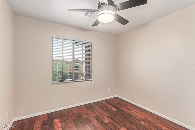 10584 Peach Creek St, Las Vegas, NV 89179 - unfurnished room with dark wood-style floors and ceiling fan