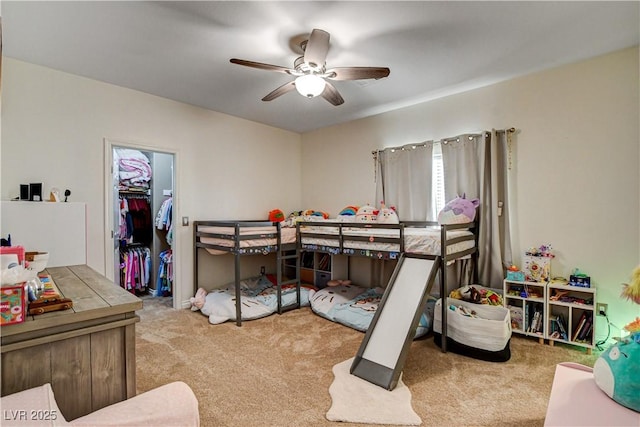 1717 Jake Andrew Ave, North Las Vegas, NV 89086 - carpeted bedroom with ceiling fan