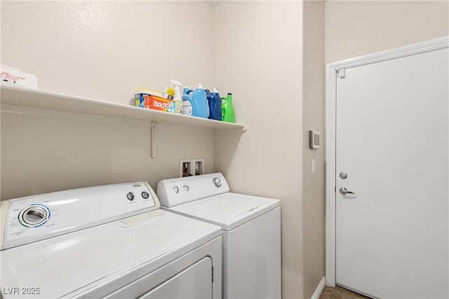 6413 White Tiger Ct, Las Vegas, NV 89130 - washroom featuring washing machine and dryer and baseboards