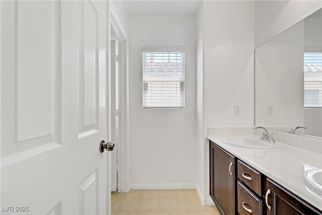 7263 Pepperbox Ave, Las Vegas, NV 89179 - bathroom with double vanity and tile patterned flooring