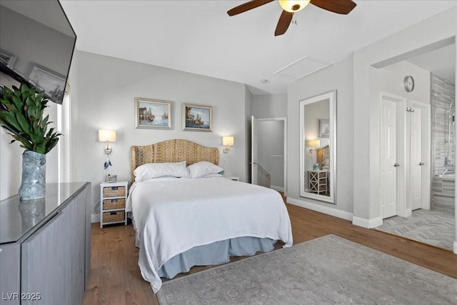694 Value Ridge Ave, Henderson, NV 89012 - bedroom with wood finished floors and a ceiling fan