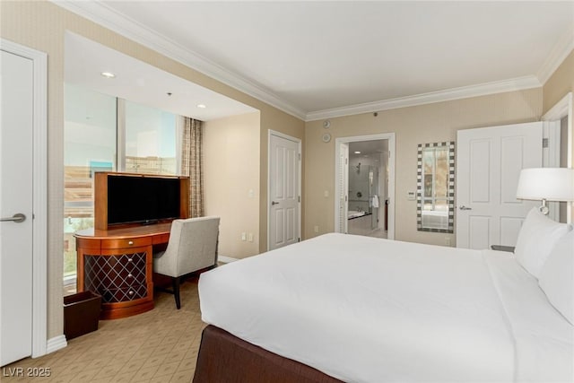 135 E Harmon Ave Unit 2702, Las Vegas, NV 89109 - bedroom featuring crown molding