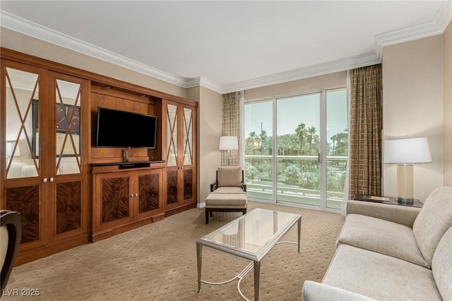135 E Harmon Ave Unit 2702, Las Vegas, NV 89109 - living area with carpet and ornamental molding