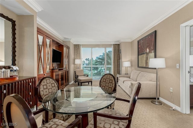 135 E Harmon Ave Unit 2702, Las Vegas, NV 89109 - dining area with ornamental molding and light floors