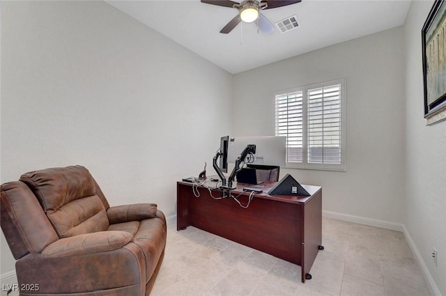 2779 Kindeace Ave, Henderson, NV 89044 - home office featuring a ceiling fan and baseboards