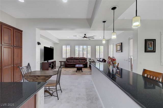 2779 Kindeace Ave, Henderson, NV 89044 - dining area with a ceiling fan and recessed lighting