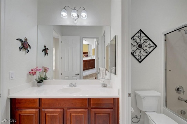 2779 Kindeace Ave, Henderson, NV 89044 - bathroom featuring vanity and bath / shower combo with glass door