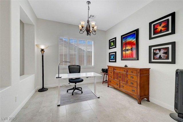 2779 Kindeace Ave, Henderson, NV 89044 - office space featuring a chandelier and light tile patterned flooring