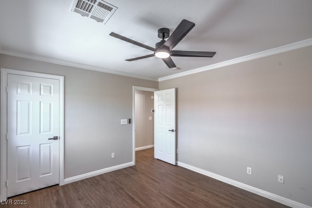 7619 Comanche Canyon Ave, Las Vegas, NV 89113 - unfurnished bedroom featuring crown molding, wood finished floors, and a ceiling fan
