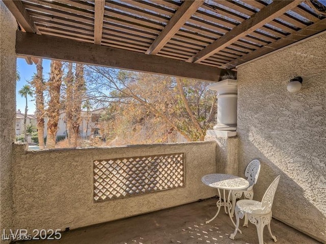 1409 Santa Margarita St Unit G, Las Vegas, NV 89146 - balcony featuring a pergola