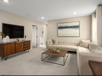 7388 Daly Grove St, Las Vegas, NV 89113 - carpeted living room with recessed lighting